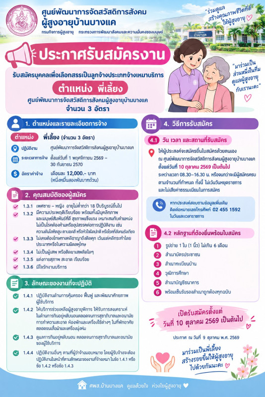 ด่วนเปิดรับสมัครงานตำแหน่งพี่เลี้ยง จำนวน 3 อัตรา รายละเอียดตามเอกสารแนบ